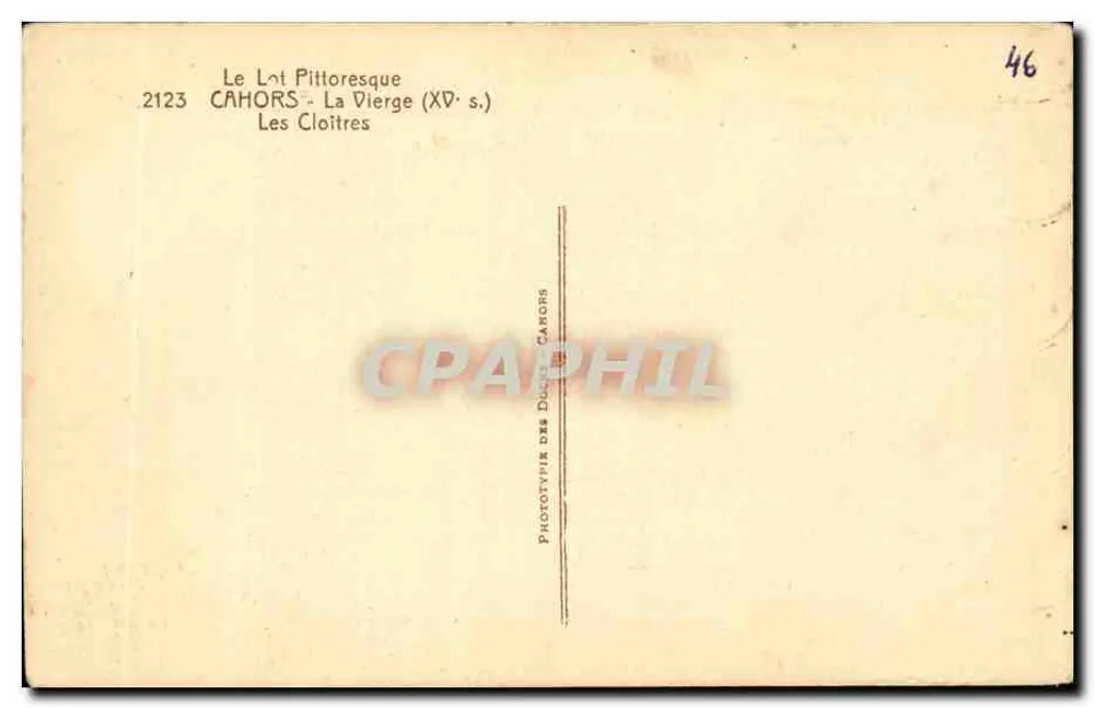 Cahors - Os Claustros — A Virgem (século XV) — Divona - Verso