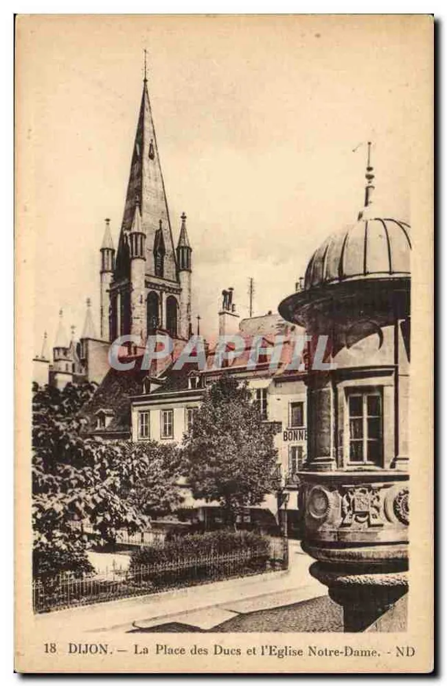 Dijon — Die Place des Ducs und die Kirche Notre-Dame — ND - Vorderseite