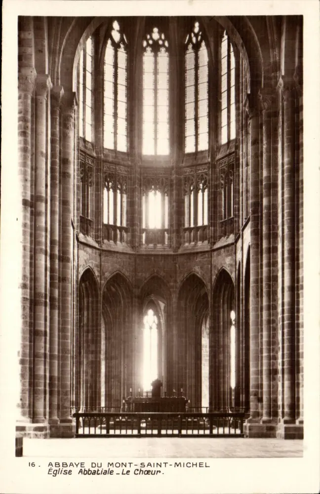 Abadía del Mont-Saint-Michel — Iglesia Abacial, El Coro — Edición de los Monumentos Históricos, París - Anverso