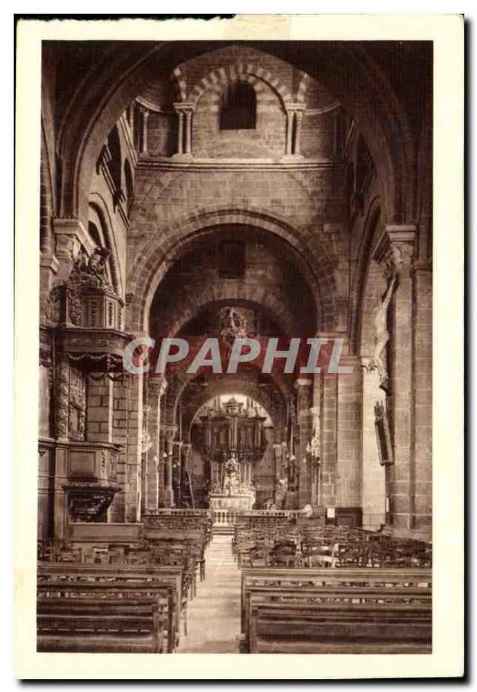 Kathedrale von Le Puy — Mittelgang und Chor — Heliogravur von M. Lescuyre, Lyon - Vorderseite