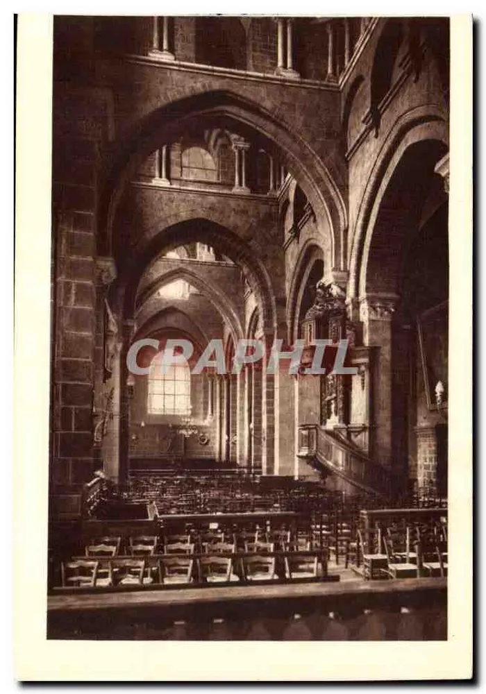 Kathedrale des Puy — Mittelgang aus der Choransicht — Héliogravure M. Lescuyer - Lyon - Vorderseite