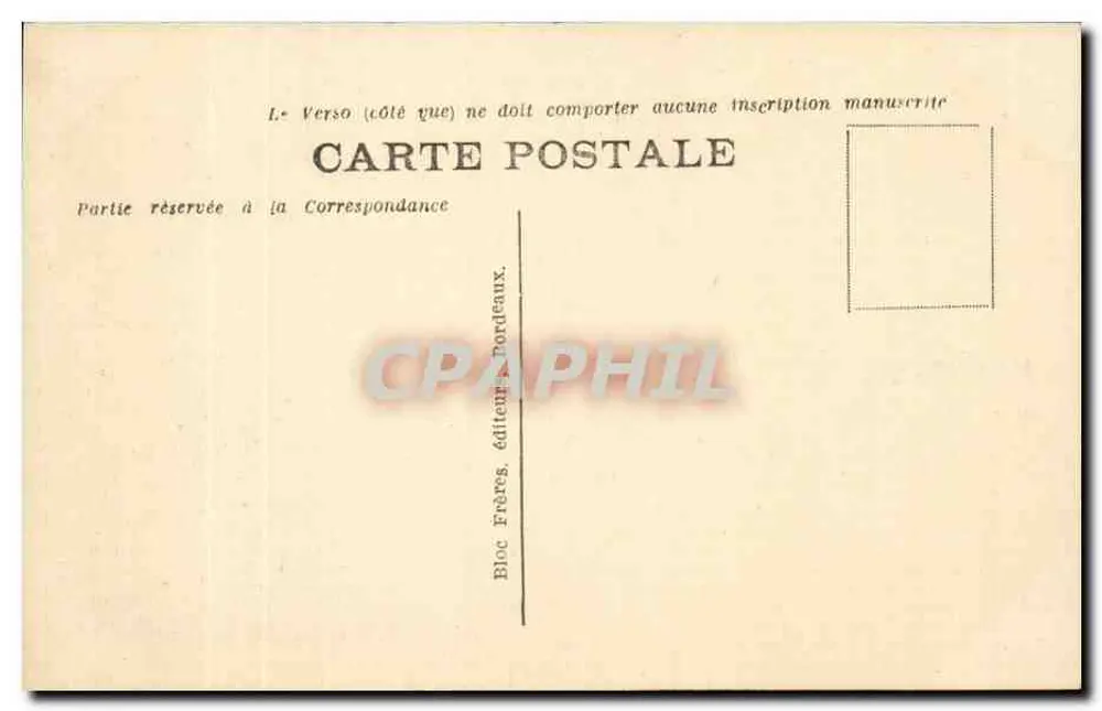 Bordeaux — Torre da Igreja de São Miguel — Bloc Frères, editores em Bordeaux, n°15 - Verso