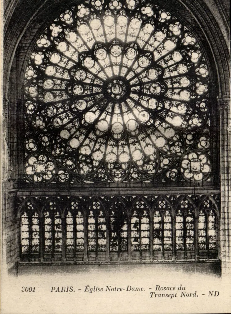 Paris - Kirche Notre-Dame - Rosefenster des Nordtransepts - ND - Vorderseite