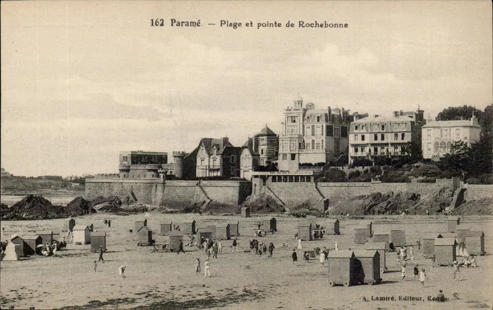 Paramé — Praia e ponta de Rochebonne — A. Lamiré, Editor, Rennes - Frente