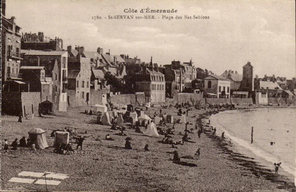 Praia dos Bas-Sablons — St-SERVAN-sur-MER — Costa da Esmeralda — editor Laurent-Néel, Rennes, n° 1780 - Frente