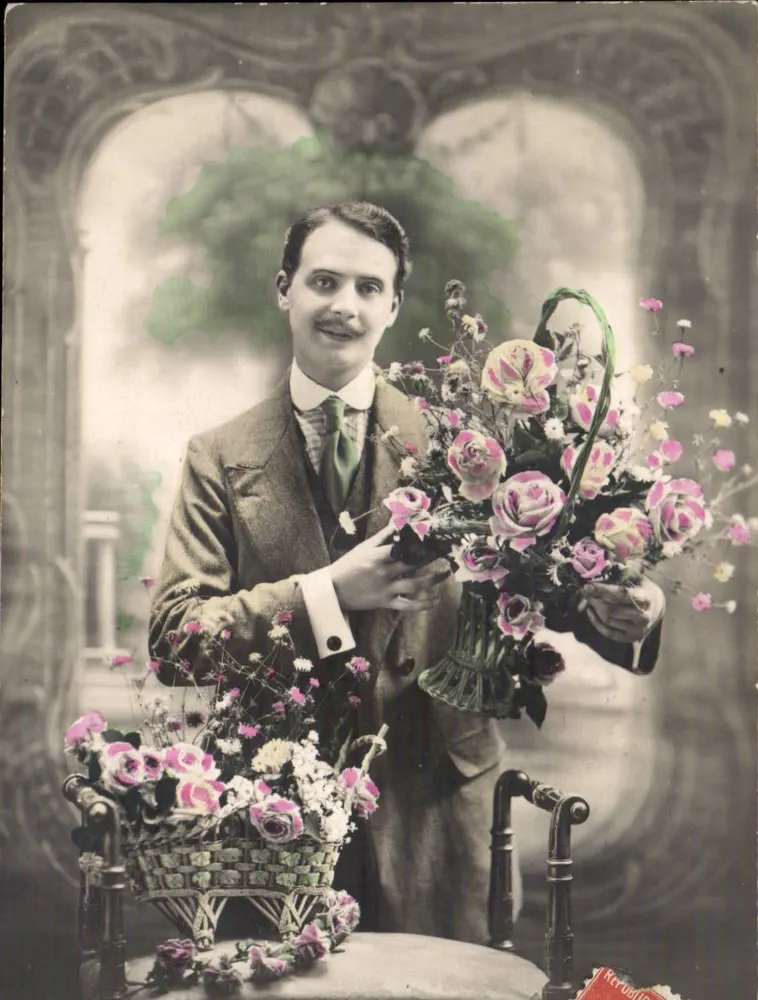 Mann mit Rose — Portraitstudio — Republik - Vorderseite