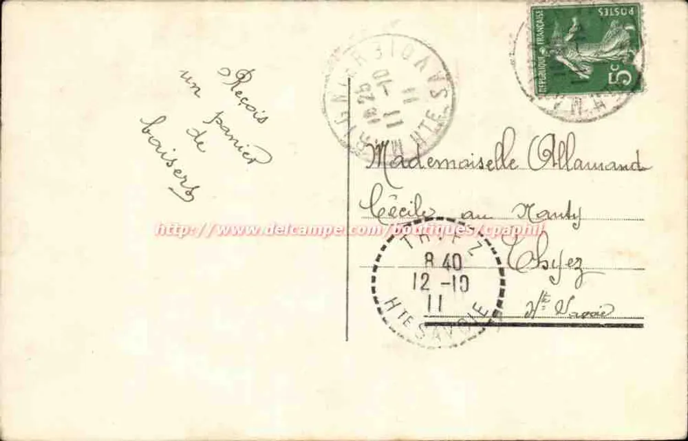 Junge Mann — Porträt in ovalem Rahmen mit Rosen — Verleger Delcampe, Nr. 2178 - Rückseite