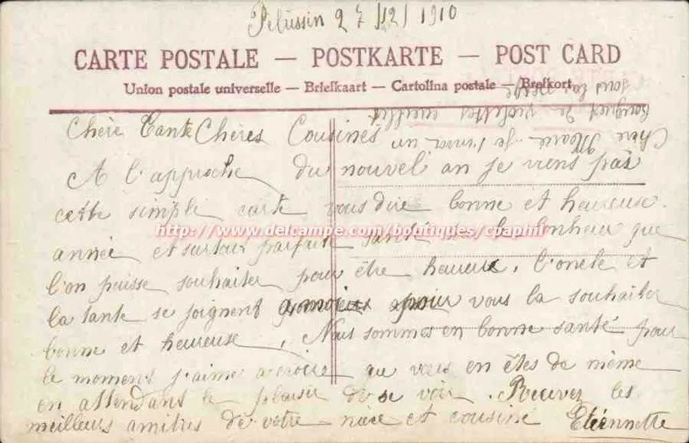 Paar in festlicher Kleidung — Frohe Neujahr — Delcampe n°4362 - Rückseite