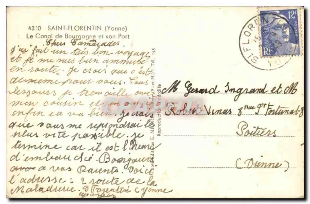 Der Burgunderkanal und sein Hafen — Saint-Florentin (Yonne) — E. Mignon - Rückseite