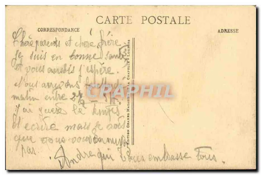 Lourdes - São Miguel e vista geral da Esplanada — Edição Grands Magasins de Lourdes, n°43 - Verso
