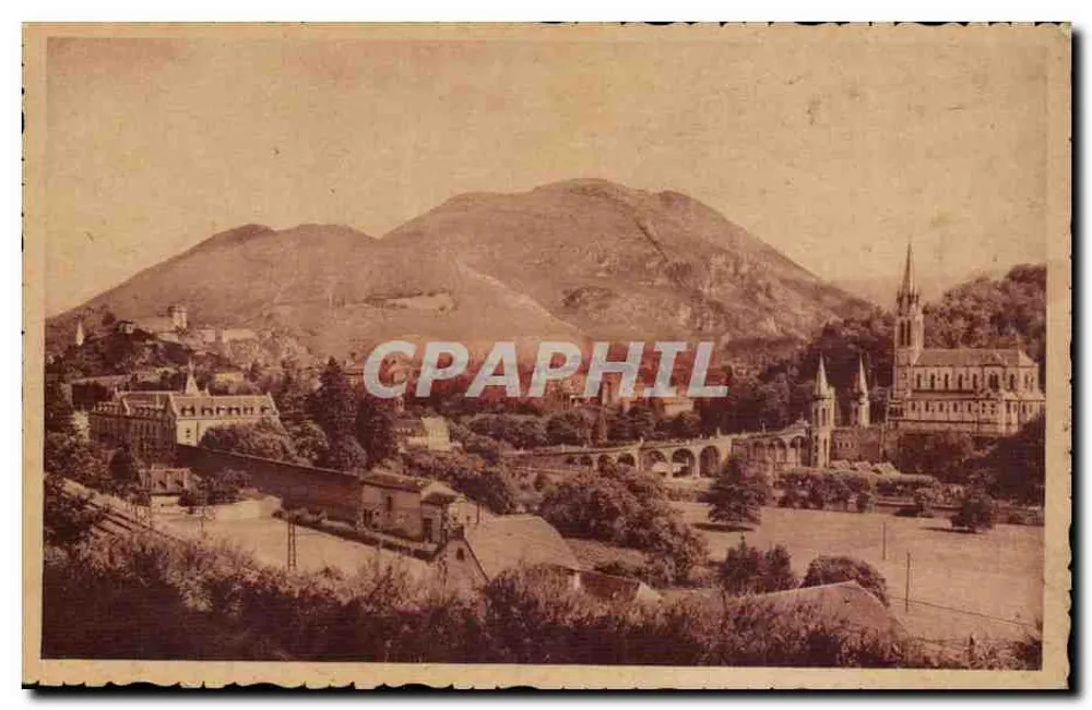 Lourdes — Die Basilika und das Schloss — Édition T. Rougier - Vorderseite