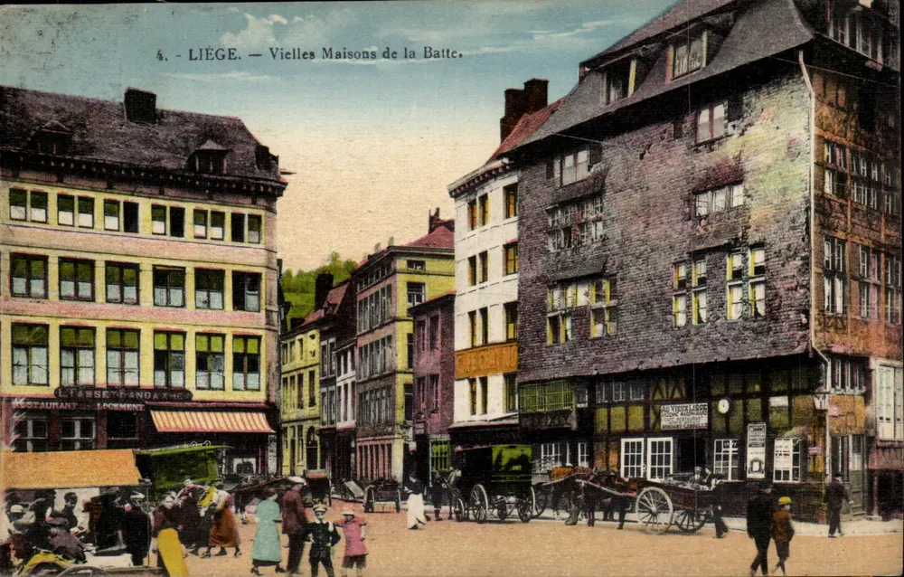 Liège — Alte Häuser der Batte — Verleger nicht sichtbar, Seriennummer 4 - Vorderseite