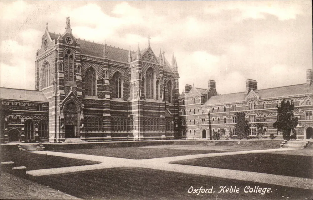 Oxford, Keble College — vista do edifício principal — Frith & Co. Ltd. Belgain, Número 20551 - Frente