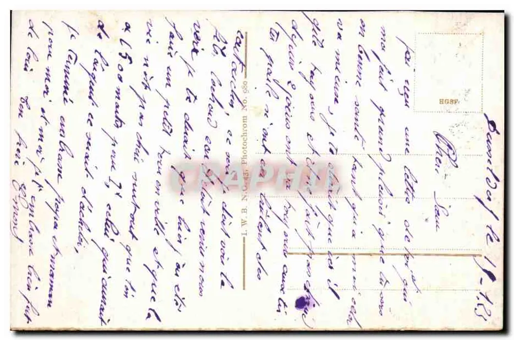 Düsseldorf. Rheinufer mit Schloßturm und Düsselschlößchen — I.W.B. N. 680 - Rückseite