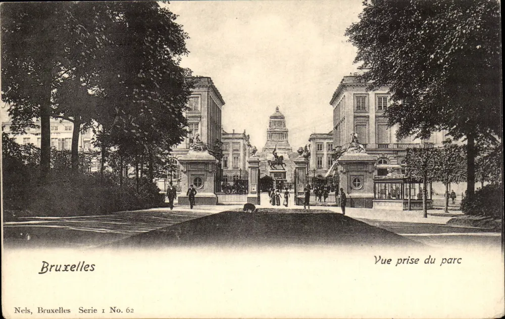 Brüssel — Aufnahme vom Park — Nels, Brüssel, Serie I Nr. 62 - Vorderseite