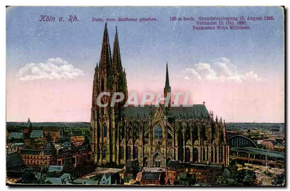 Kölner Dom — Ansicht aus der Stadt — Verlag WK 205 - Vorderseite