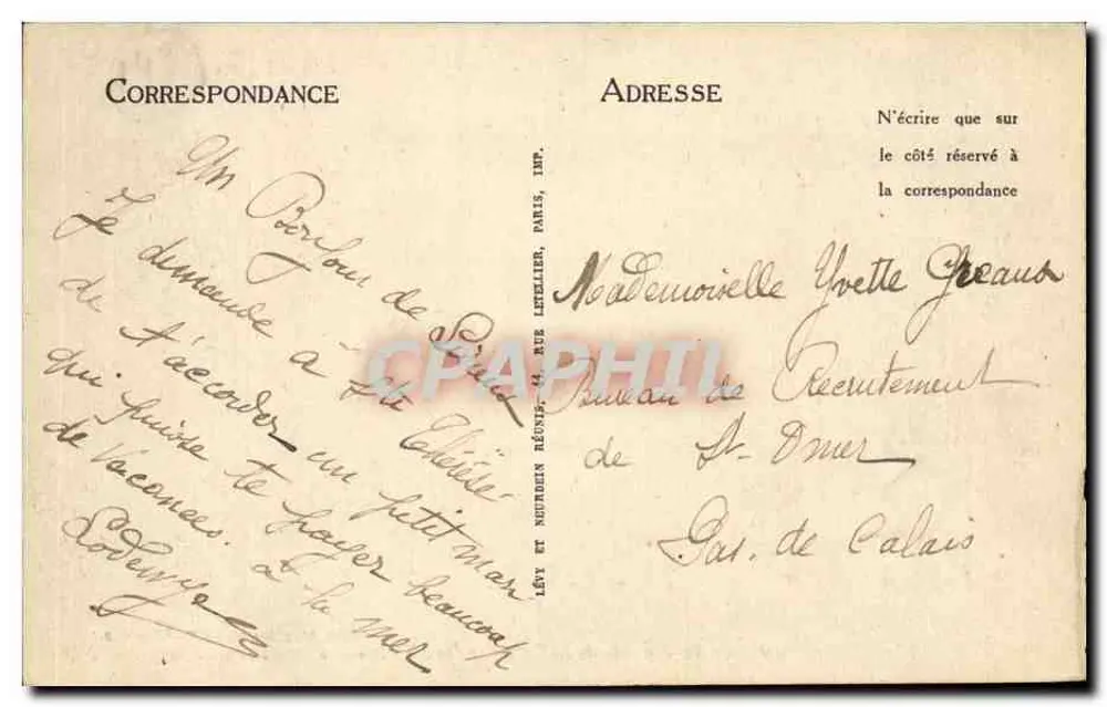 Lisieux — Innenraum des Schlosses der Salamandre (16. Jahrhundert) — Erdgeschoss — Edition Maurice DUVEY — Nr. 272 - Rückseite