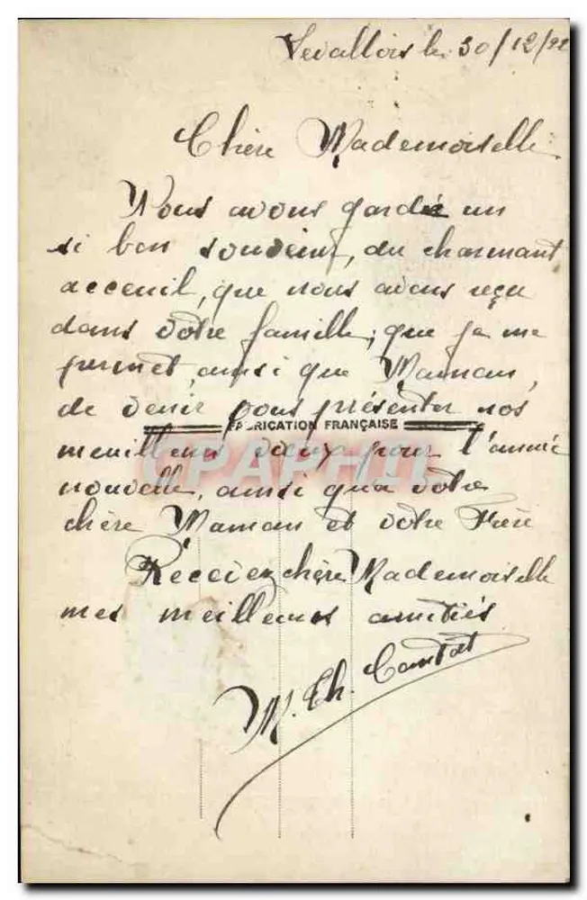 Hund mit Blumenkorb — Frohe Neujahr — Verlag S191 - Rückseite