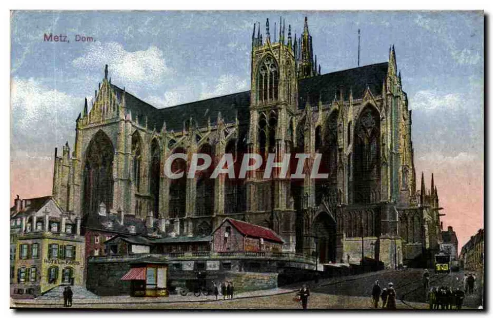 Metz, Dom — vista da catedral gótica — Hotel de Paris, editor - Frente
