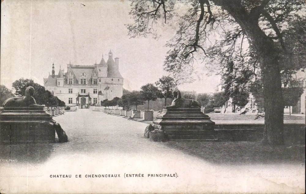 Castelo de Chenonceaux — Entrada principal — Editor E. CER, Paris - Frente