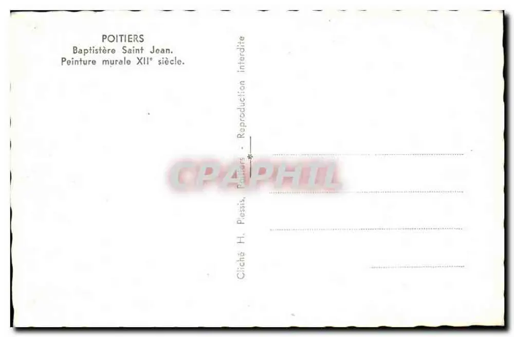 Baptistère Saint Jean — Poitiers — Cliché H. Piessis - Rückseite