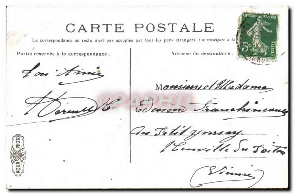 Bordeaux. Katedra (St-André) — widok katedry gotyckiej z wozem konnym i pieszymi — wydawca L.V.C. - Rewers
