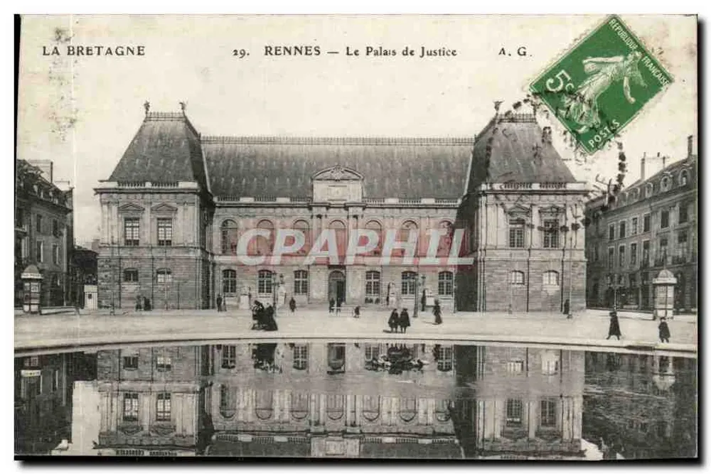 Rennes — O Palácio de Justiça — A.G. — A Bretanha 29 - Frente