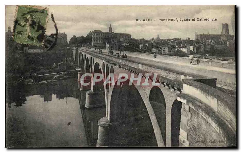 Albi — Ponte Nova, Liceu e Catedral — Edição Nouvelles-Galerios - Frente
