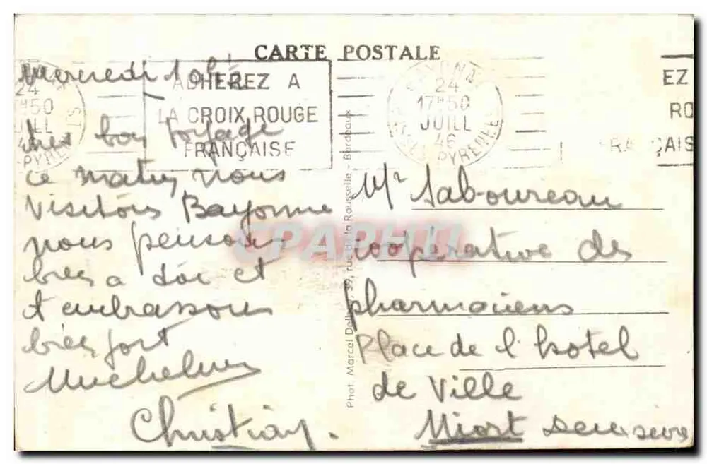 Bayonne (B.P.) — Ansicht der Rue du Port-Neuf und der Kirchtürme der Kathedrale — M.D. - Rückseite