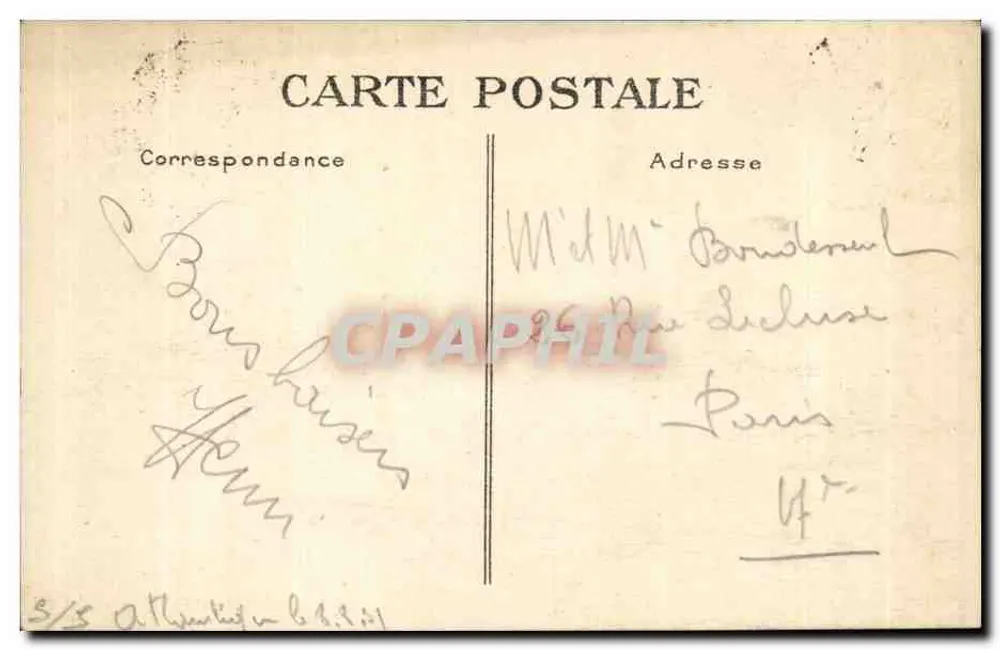 Paquebote "Ile-de-France" — ilustração marítima — G.F., Le Havre - Verso