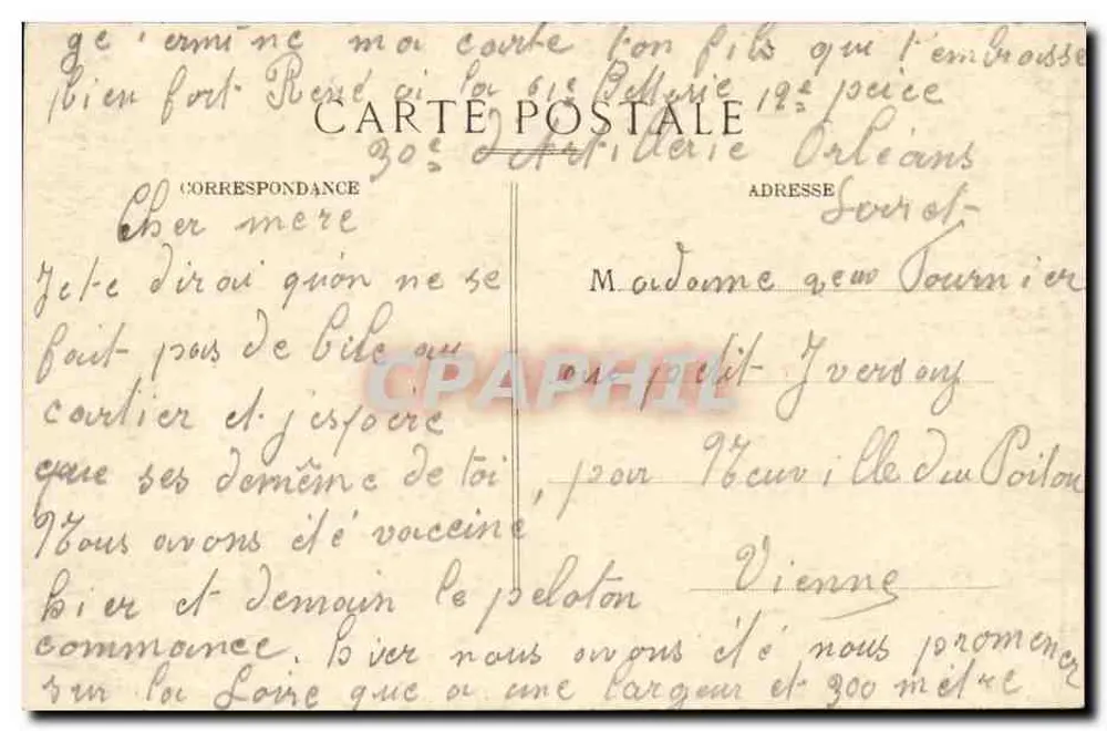 Orléans - Place du Martroi — Das Postamt — Verlag H. C. - Rückseite