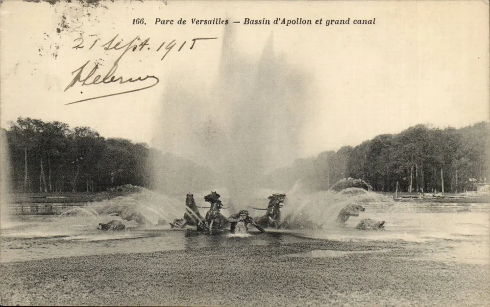 Versailles Park — Basin of Apollo und Grand Canal — Iléliotypie A. Bourdier, n°166 - Vorderseite