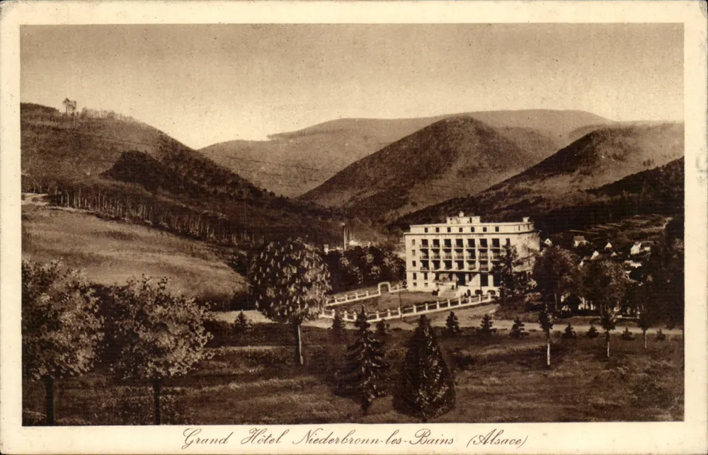 Grand Hôtel Niederbronn-les-Bains (Elsass) — Panoramablick — Edit. Siegler, Niederbronn-les-Bains - Vorderseite