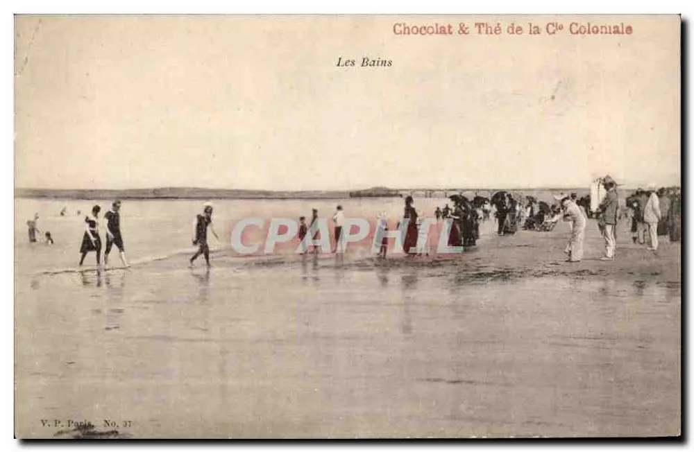 Les Bains — belebte Badeanstalt — V.P. Paris, Nr. 37 - Vorderseite
