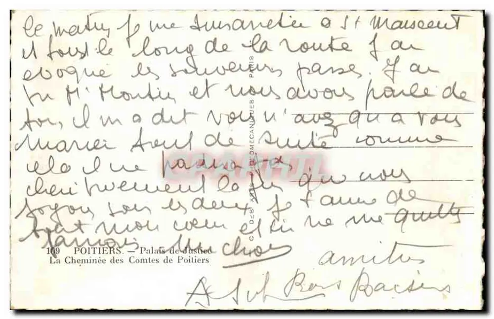 Palast der Justiz — Die Kamin der Grafen von Poitiers — Verlag C. Des Aulnay & Cie, Nr. 109 - Rückseite