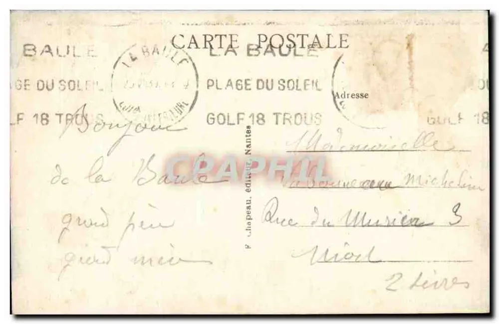 La Baule-sur-Mer (Loire-Inf) — Esplanade und Gärten des Casinos — Contrexeville - Rückseite