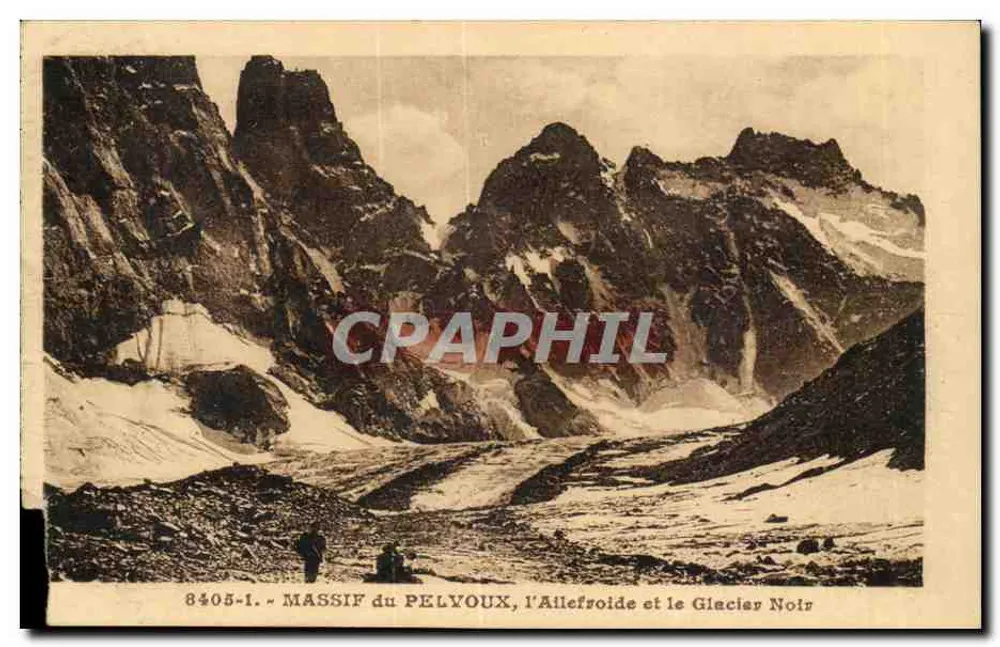 Massif du Pelvoux, die Allefroide und der Noir-Gletscher — 8405-1 — A. Hourlier, Grenoble - Vorderseite