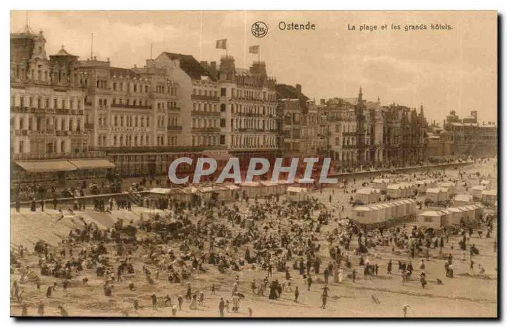 Ostende — Der Strand und die großen Hotels. — Verlag Nels, Brüssel, Ostende-Serie Nr. 31. - Vorderseite