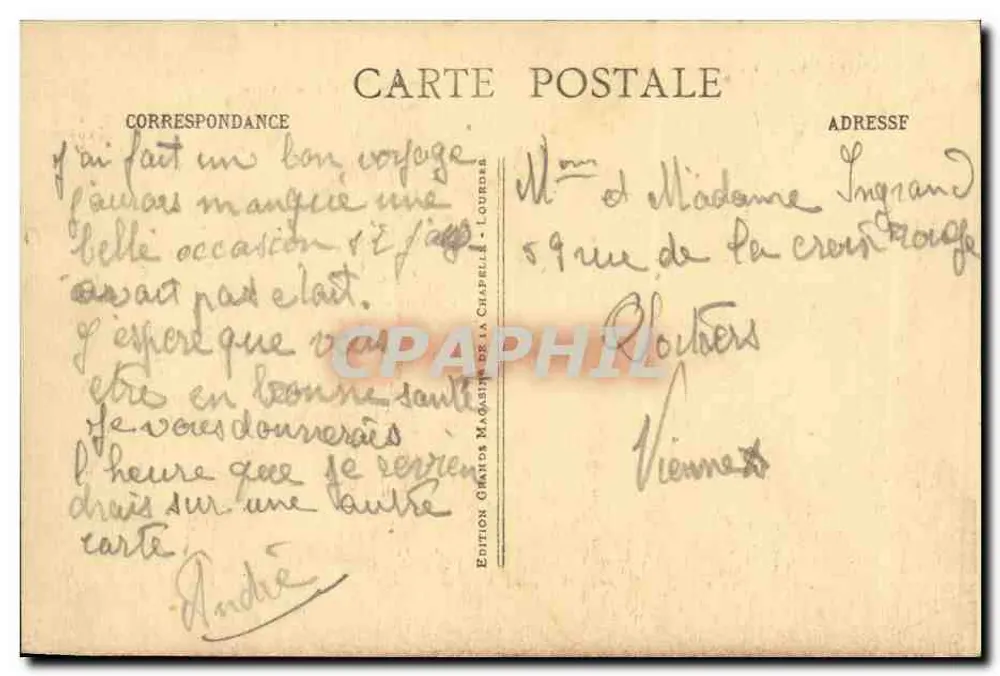 Lourdes - Bazylika, oraz Zamek Fort - Wydawnictwo Grands Magasins de la Chapelle - Rewers
