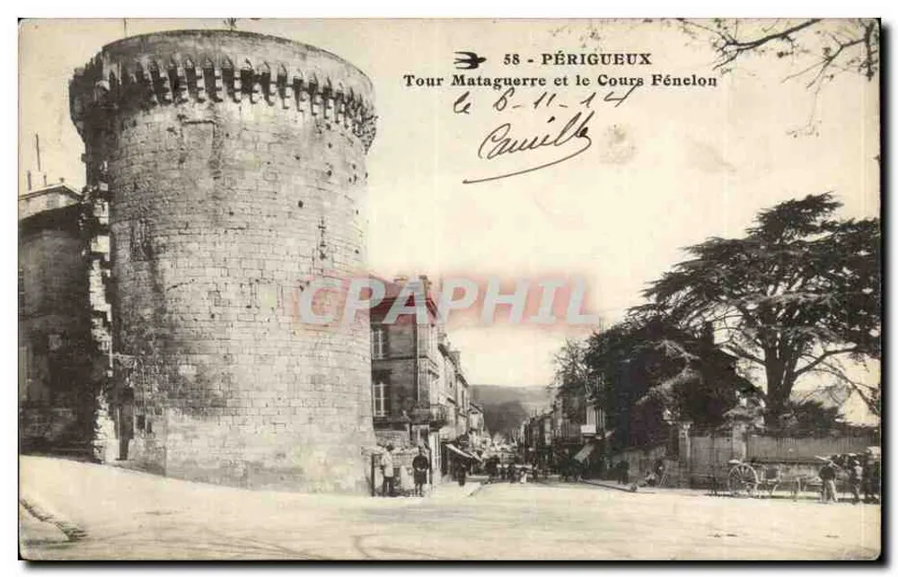 Périgueux — Tour Mataguerre und der Cours Fénelon — unbekannter Verlag, n° 58 - Vorderseite