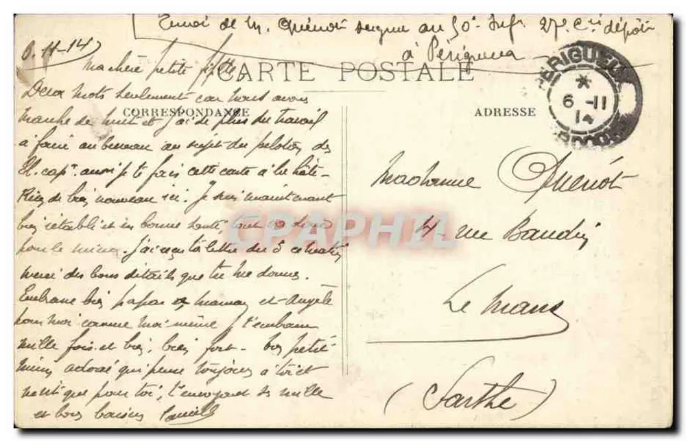 Périgueux — Tour Mataguerre und der Cours Fénelon — unbekannter Verlag, n° 58 - Rückseite