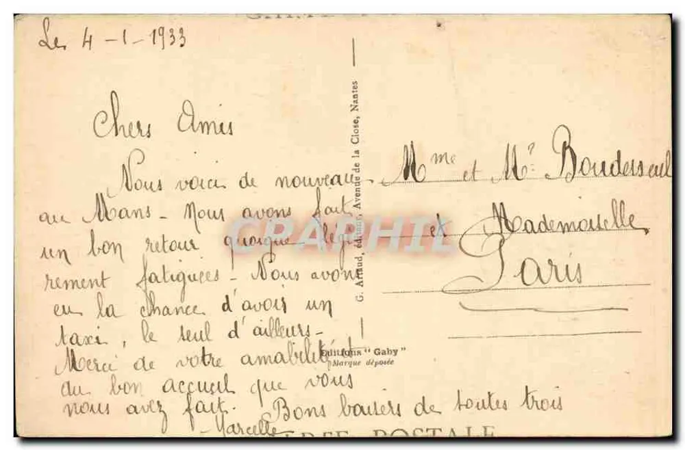 Le Mans — Vista conjunta da Catedral — Saby - Verso
