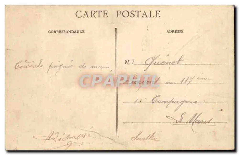 Beaumont-sur-Sarthe — Der Hängebrücke — Perspektivische Ansicht — Ausgabe A. Jardin - Rückseite