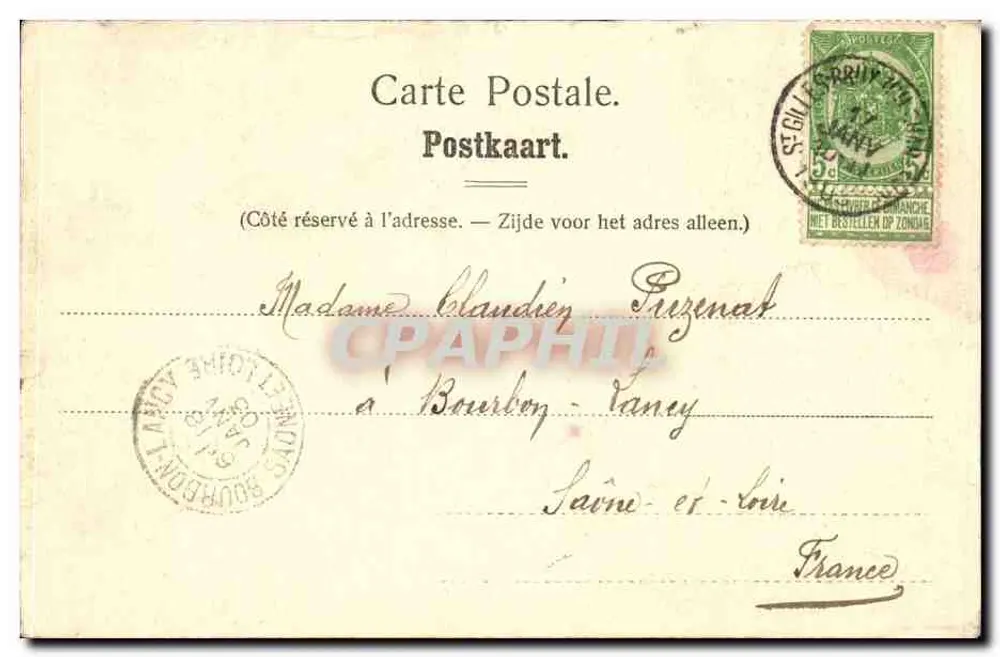 Kirche Sainte-Gudule — Brüssel — Nels, Brüssel, Serie 1 Nr. 49 - Rückseite