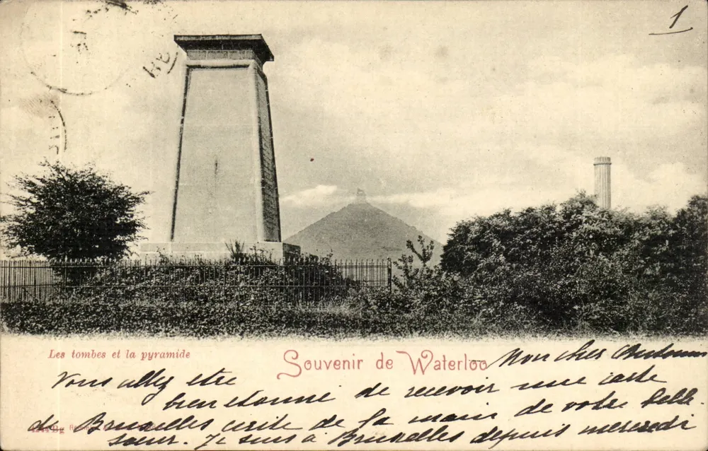 Gräber und die Pyramide — Erinnerung an Waterloo — unbekannter Verleger, Seriennummer 1 - Vorderseite