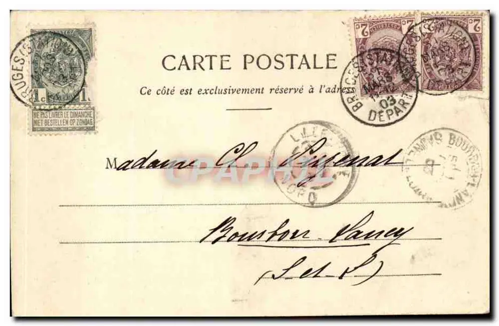Bruges - Quai du Rosaire. III — Verlag Bancan & Nicaise Gand, Serie 11 N. 124 - Rückseite