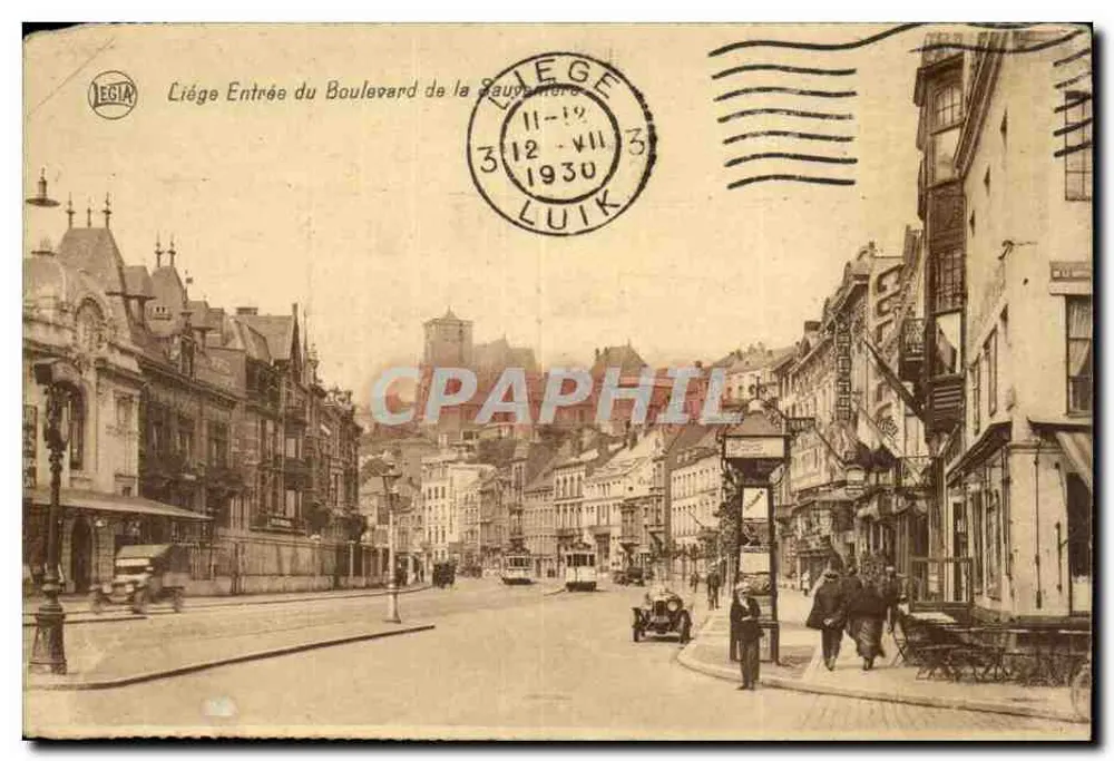 Liège — Eingang zum Boulevard de la Sauvenière — Verlag LEGIA, Seriennummer 41546 - Vorderseite
