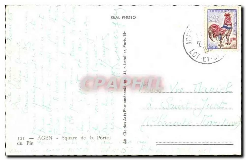 Praça da Porta - Agen — editor Cle des Arts du Pin, n° 121 - Verso
