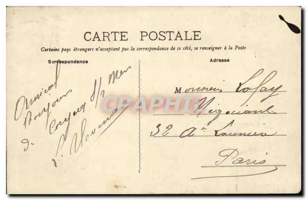Cayeux - A Praia com Maré Alta — Piard Denie, editor - Cayeux, n°3 - Verso