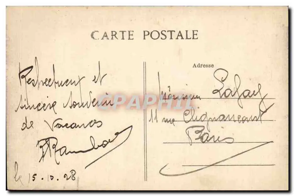 Périgueux — Boulevard Michel-Montaigne und Route nach Paris — anonymer Verleger, n° 44 - Rückseite